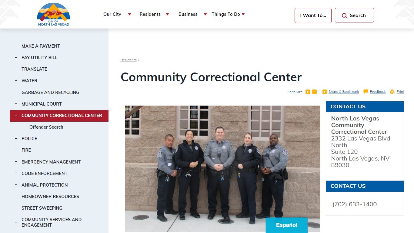 Community Correctional Center | City of North Las Vegas